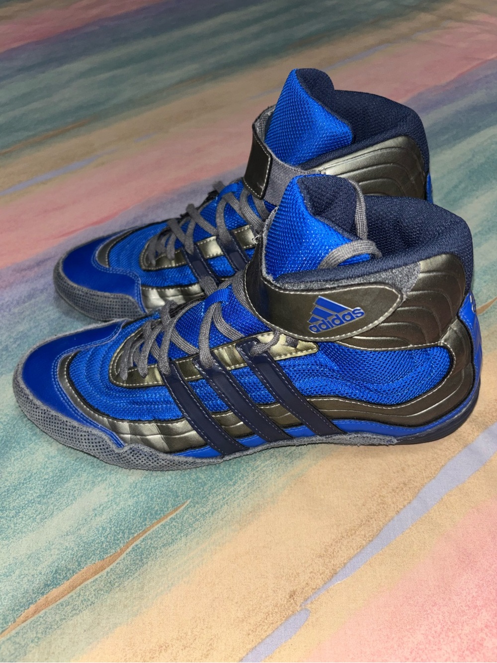 Adidas Blue Gray Tyrint 08 Split Sole Wrestling Shoe Size 10.5 Hornet Wasp shoes